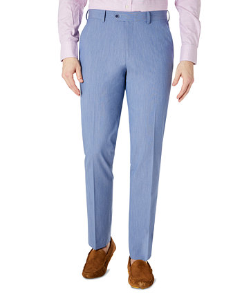 Мужские классические брюки узкого кроя в полоску синего цвета, созданные для Macy's Bar III