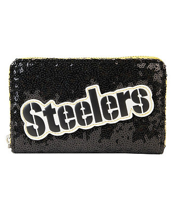 Женский кошелек Pittsburgh Steelers на молнии с пайетками Loungefly
