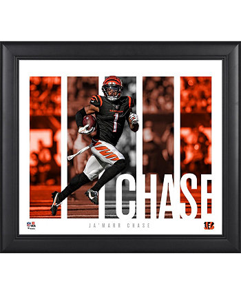 Коллаж из панели игрока Ja'Marr Chase Cincinnati Bengals размером 15 x 17 дюймов в рамке Fanatics Authentic