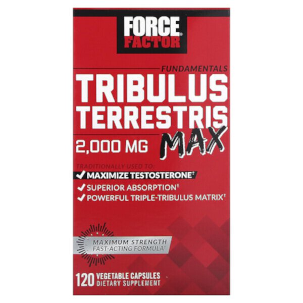 Tribulus Terrestris Max, 500 мг - 120 растительных капсул - Force Factor Force Factor