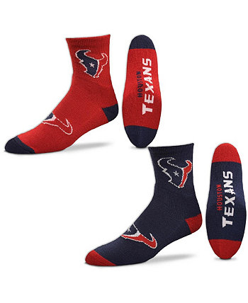Набор из двух мужских носков Houston Texans длиной четверть длины For Bare Feet