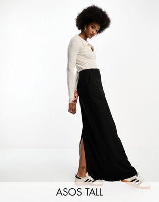 Черная юбка макси с разрезом и разрезом ASOS DESIGN Tall ASOS Tall