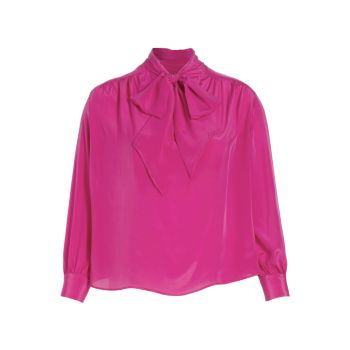 Шелковая блузка с завязками на шее Baacal, Plus Size