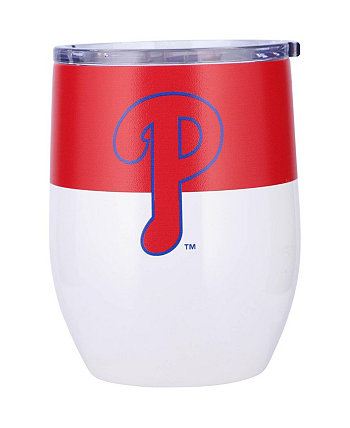 Philadelphia Phillies Изогнутый стакан из нержавеющей стали с цветными блоками на 16 унций Logo Brand