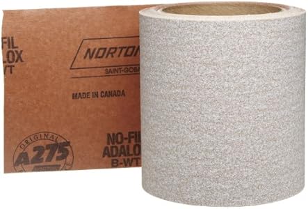 Norton A275 No-Fil Adalox Abrasive Roll, Paper Backing, Pressure Sensitive Adhesive, Aluminum Oxide, Waterproof, Roll 4-1/2" Width x 10yd Length, Grit 120 (Pack of 1) Norton