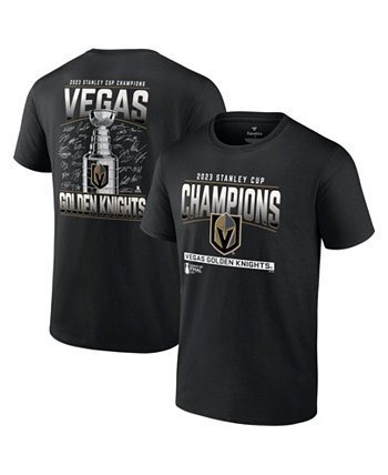 Мужская черная футболка Vegas Golden Knights с подписью чемпионов Кубка Стэнли 2023 Fanatics