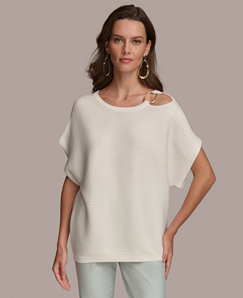 Women's Dolman-Sleeve Shoulder-Cutout Sweater Donna Karan New York