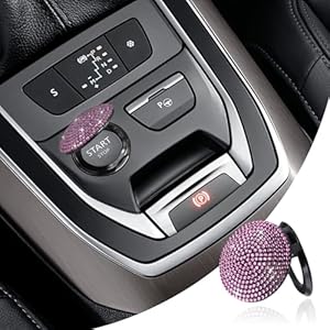 Bling Car Push to Start Button Cover, Anti Scratch Ignition Button Protective Cap, Sparkly Rhinestone Ignition Button Decal, Universal Auto Interior Decor Accessories for Women Girls (Black) Tecledsn