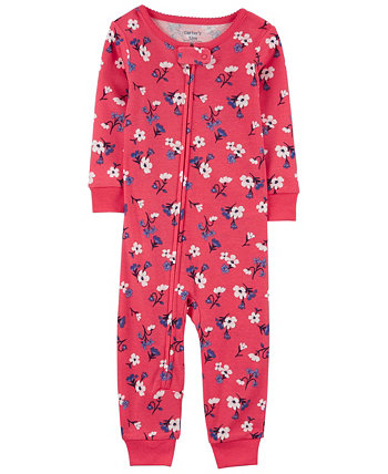 Цельная пижама без ножек с двухсторонней молнией и подсолнухом для девочек для малышей Carter's