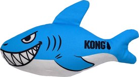 KONG Maxx Shark Tough Squeaky Dog Plush Toy, Blue, Medium Kong