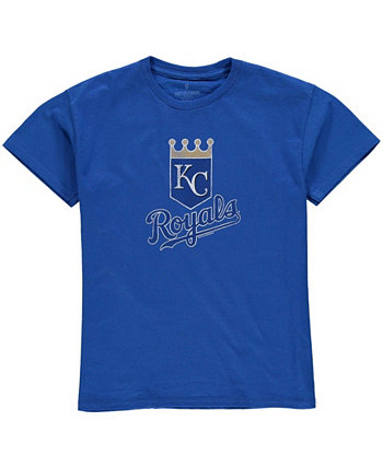 Футболка с потертым логотипом для мальчиков и девочек Kansas City Royals Big Boys and Girls — королевский синий Soft As A Grape