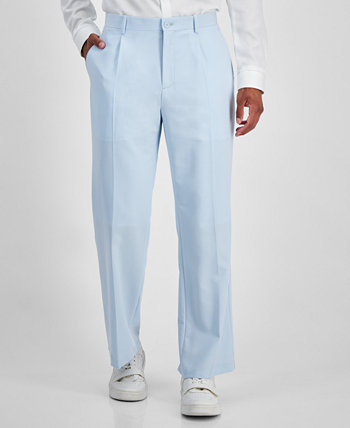 Мужские однотонные плиссированные костюмные брюки классического кроя Kai, созданные для Macy's I.N.C. International Concepts