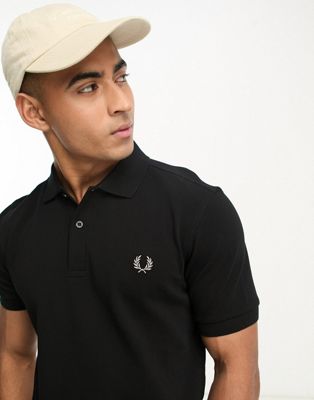 Черная однотонная рубашка-поло Fred Perry Fred Perry