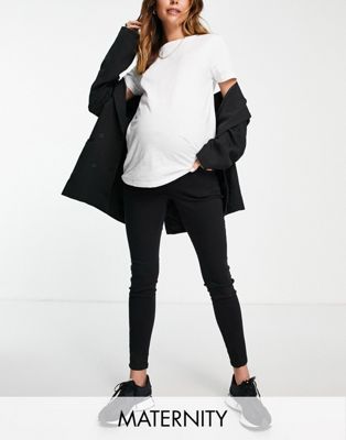 Черные джинсы с завышенной талией Topshop Maternity Jamie Topshop Maternity