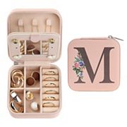 Travel Jewelry Box With Mirror Portable Jewelry Organizer Case Storage Display Holder Unique Bargains