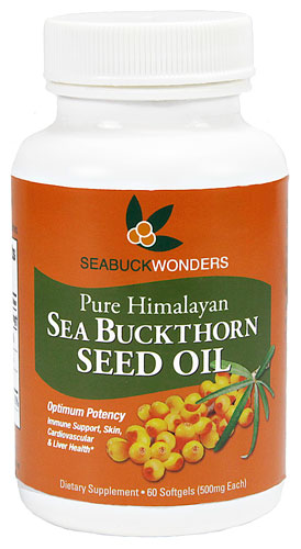 Масло семян облепихи Seabuck Wonders — 500 мг — 60 мягких капсул SeaBuckWonders