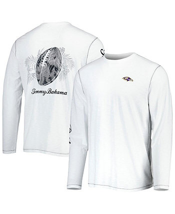 Мужская белая футболка с длинным рукавом Baltimore Ravens со шнуровкой Billboard Tommy Bahama