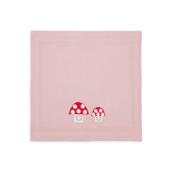 Одеяло с вышитым смайликом-грибом для девочки Stella McCartney Kids