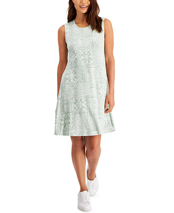 Petite Sleeveless Floral Flip-Flop Dress, Created for Macy's Style & Co