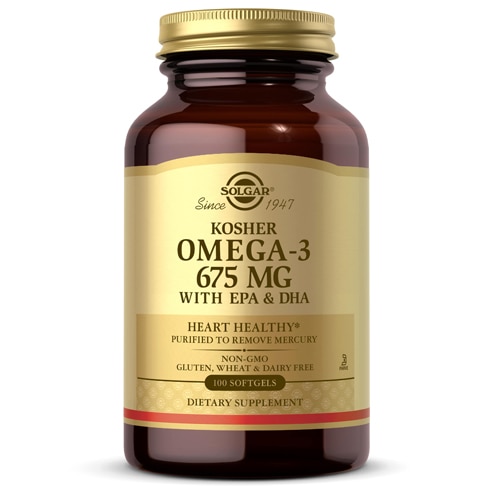 Kosher Omega-3 с EPA и DHA - 675 мг - 100 мягких капсул - Solgar Solgar