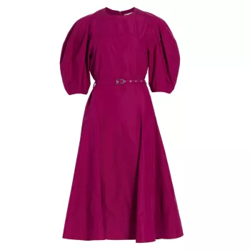 Bleted Puff-Sleeve Godet Midi-Dress 3.1 PHILLIP LIM
