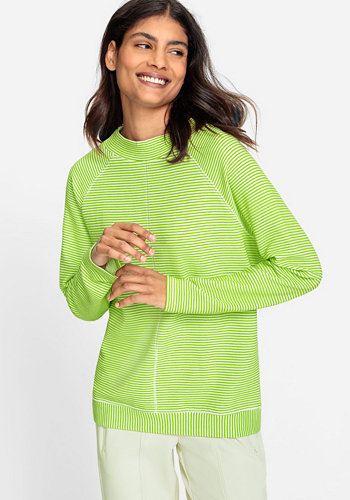 Women's Long Sleeve Striped Ribbed Jersey Top Olsen