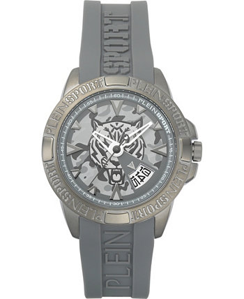 Мужские часы Touchdown серого цвета с силиконовым ремешком, 44 мм Plein Sport