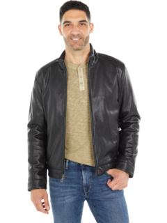 Leather moto jacket cole haan discount