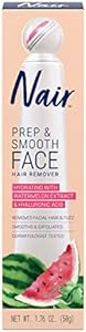 NAIR Prep & Smooth Face Exfoliating Depilatory Cream for Women - Effective Hair Removal for Smooth Skin with Hyaluronic Acid, 1.76 oz Nair