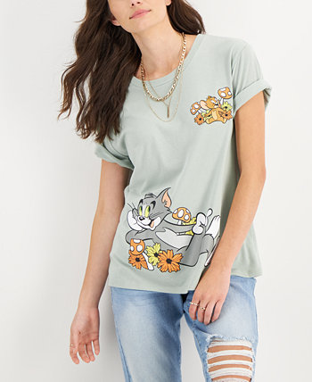 Juniors' Tom & Jerry Mushroom Graphic T-Shirt Love Tribe