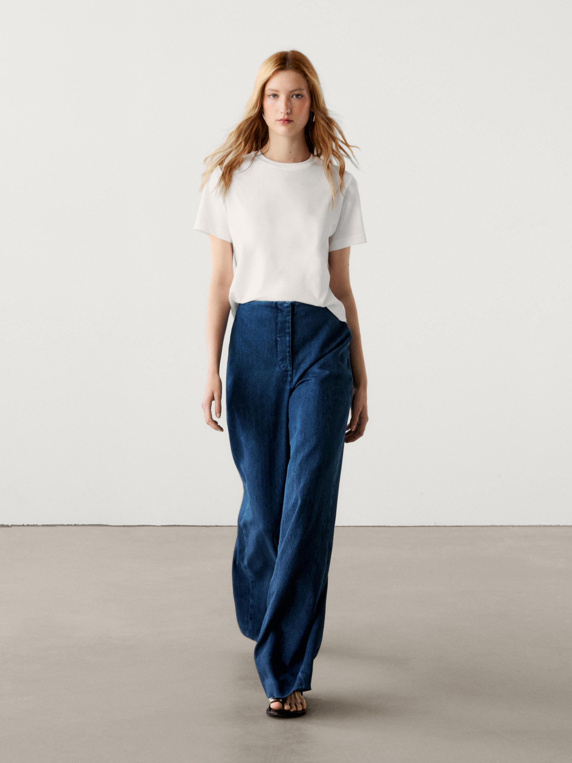 Wide-leg high-waist jeans ZARA