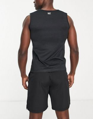 Черная тренировочная футболка без рукавов HIIT из вереска HIIT