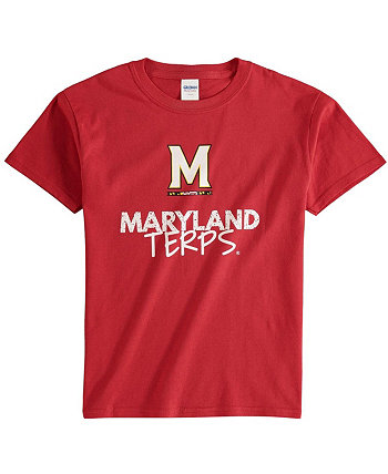 Boys Youth Red Maryland Terrapins Crew Neck T-shirt Two Feet Ahead