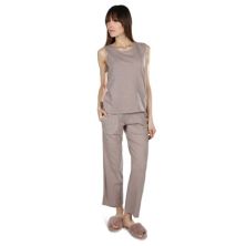 Женский комплект из трикотажных брюк и футболки свободного кроя из 100 % хлопка MEMOI