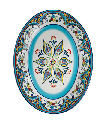 Zanzibar Ceramic Artisan Design 16-дюймовая овальная сервировочная тарелка Euro Ceramica