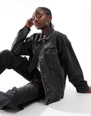 Черная джинсовая куртка оверсайз в стиле 90-х ASOS DESIGN ASOS DESIGN