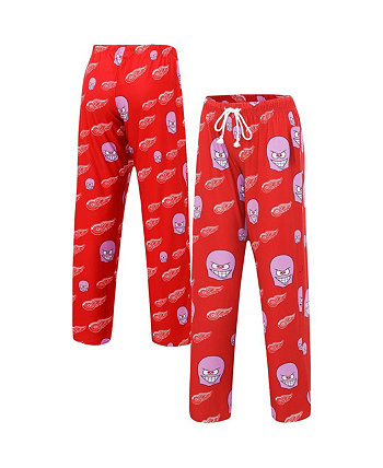 Женские красные трикотажные брюки для сна Detroit Red Wings Gauge со сплошным принтом Concepts Sport