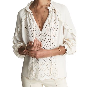 Блуза с вышивкой Flora REISS