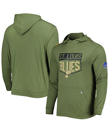 Мужской оливковый пуловер с капюшоном St. Louis Blues Thrive Tri-Blend LevelWear