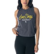 Women's The Wild Collective Charcoal San Diego Padres Side Knot Tank Top The Wild Collective