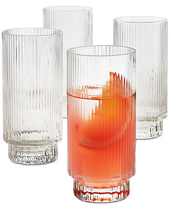 Рифленые стаканы для хайбола, набор из 4 штук, создано для Macys Hotel Collection