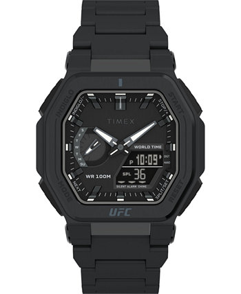 Мужские аналогово-цифровые часы UFC Colossus из нержавеющей стали, черный цвет, 45 мм Timex