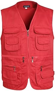 Men’s Fishing Vest Summer Outdoor Work Safari Travel Photo Vest with Multi Pockets LISUHEPEAL