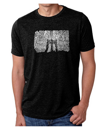 Мужская футболка премиум-класса с надписью Mens Premium - Бруклинский мост LA Pop Art