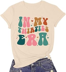 hohololo 30th Birthday Gifts for Her in My Thirties Era Tshirt Women Vintage 1994 Graphic Tee Thirty Birthday Tops Hohololo