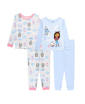 Toddler Girls Gabby Dollhouse T-shirt and Pajama, 4 Piece Set Gabby's Dollhouse