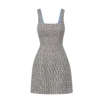 Твидовое мини-платье без рукавов Delphine VERONICA BEARD