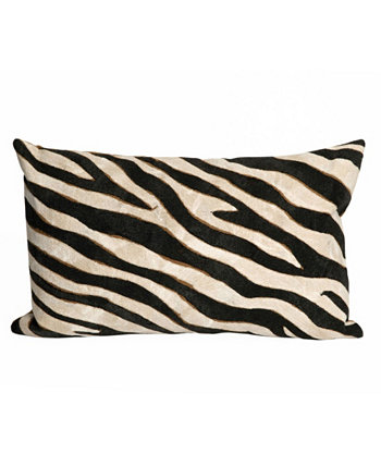 Liora Manne Visions I Zebra Внутренняя подушка для улицы - 20 x 12 дюймов Liora Manne'