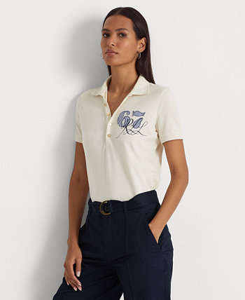 Миниатюрная футболка-поло с короткими рукавами "67" Ralph Lauren