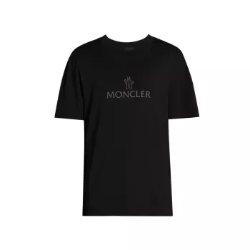 Хлопковая футболка с круглым вырезом и логотипом Moncler